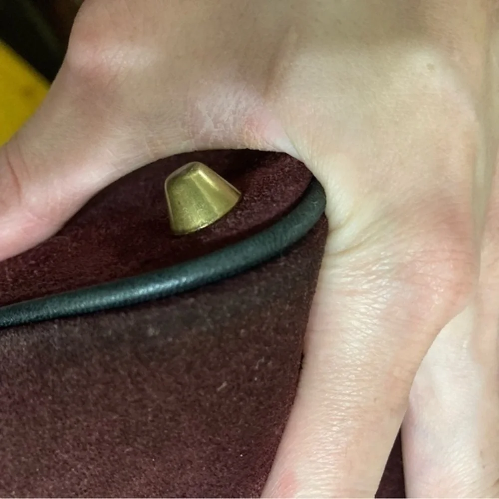 Vintage Coach 7477 Suede Tassel Satchel Bag burgundy/purple